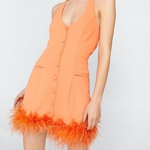 Beautiful orange feathers dress